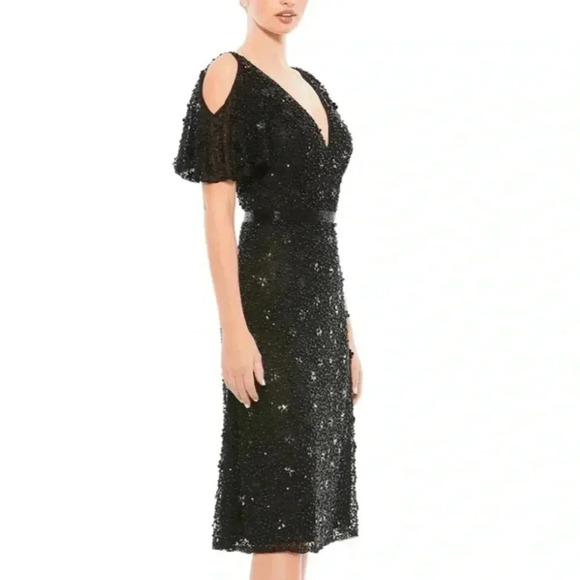NWT Mac Duggal Cold Shoulder Sequins Dress - Picture 4 of 8